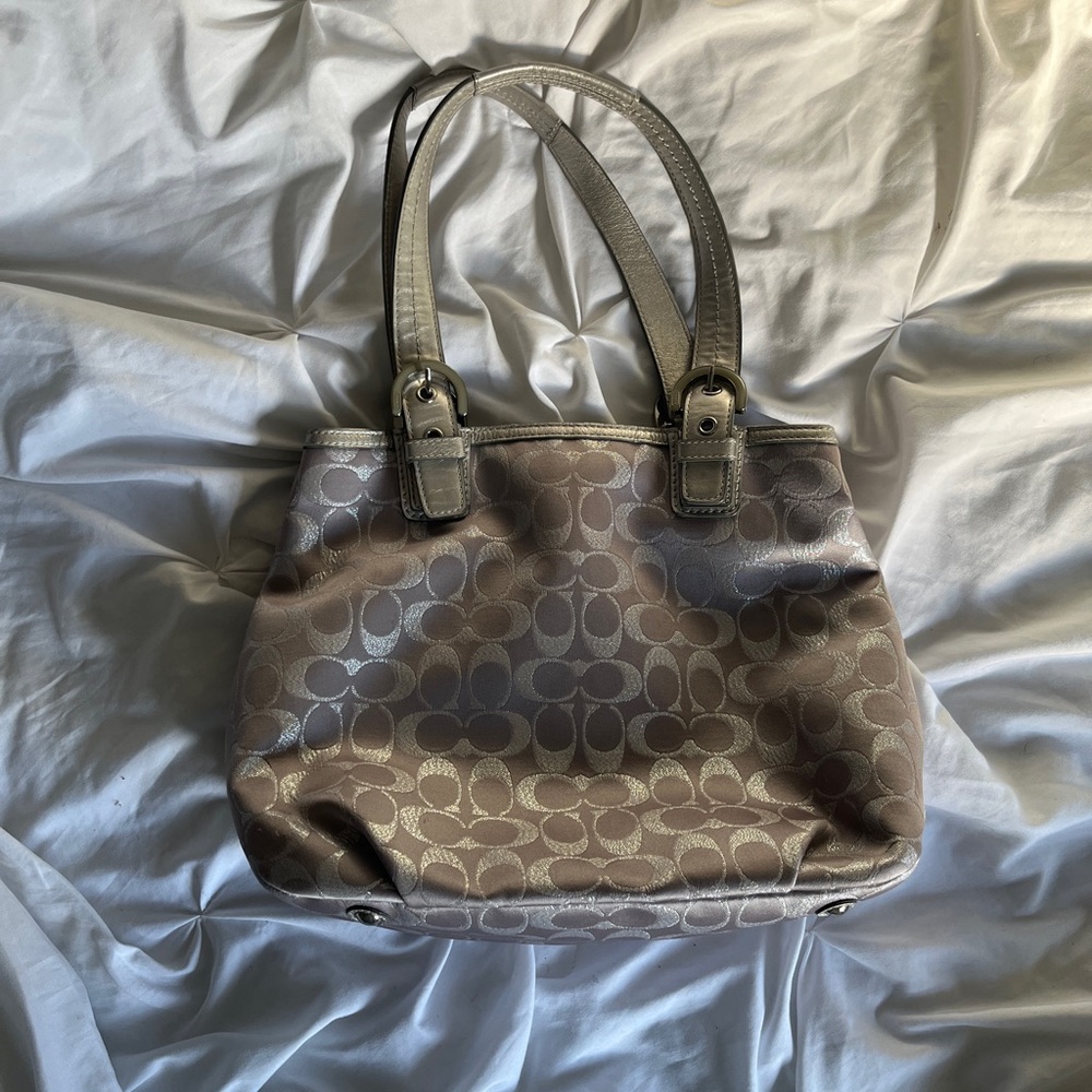 Authentic COACH silver and grey vintage handbag